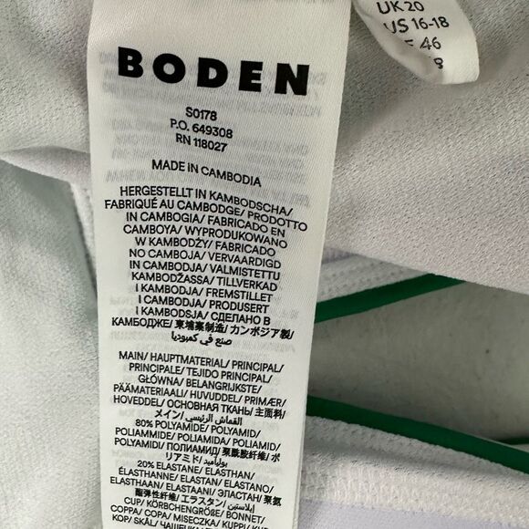 Boden Classic Bikini Bottom and Porto Top size 16-18 Green Artisan Geo - Picture 7 of 14